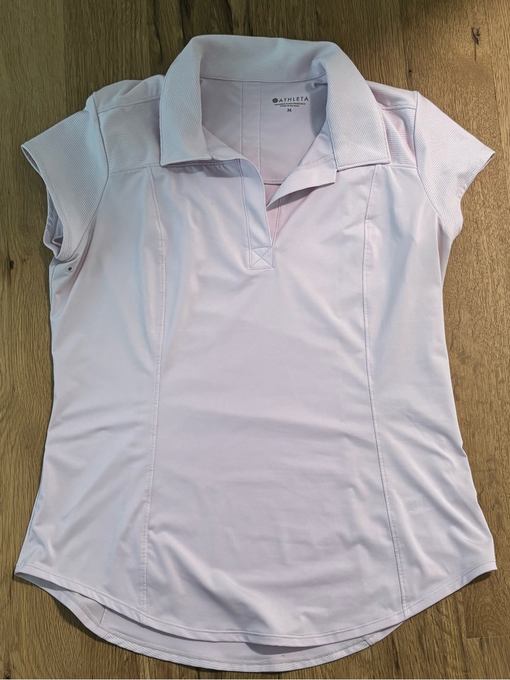 Athleta Light Pink Cap Sleeve Polo Top